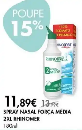 Pingo Doce SPRAY NASAL FORÇA MÉDIA 2XL RHINOMER 180ml promoção