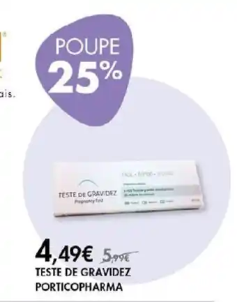 Pingo Doce TESTE DE GRAVIDEZ PORTICOPHARMA promoção