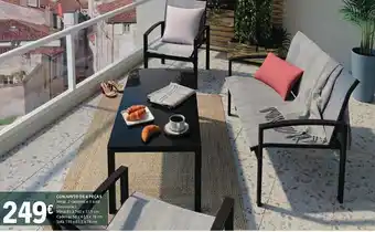 CONJUNTO DE 4 PEÇAS Mesa, 2 cadeiras e 1 sofá Dimensões
