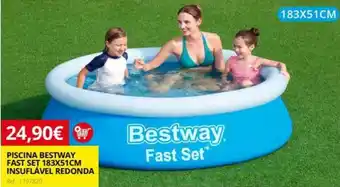 OvarMat PISCINA BESTWAY FAST SET 183X51CM INSUFLÁVEL REDONDA Ref: 1197820 promoção