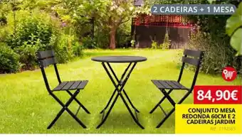 OvarMat CONJUNTO MESA REDONDA 60CM E 2 CADEIRAS JARDIM promoção