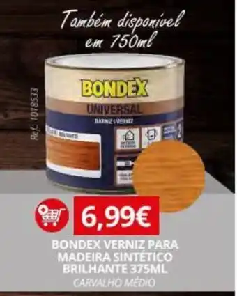 BONDEX VERNIZ PARA MADEIRA SINTÉTICO BRILHANTE 375ML CARVALHO MÉDIO