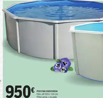 E.Leclerc PISCINA REDONDA Dim.: Ø 350x 120 cm Filtro areia + escada promoção