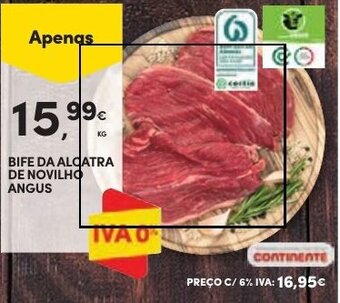 Continente BIFE DA ALCATRA DE NOVILHO ANGUS promoção
