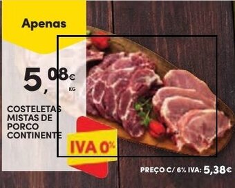 COSTELETAS MISTAS DE PORCO CONTINENTE