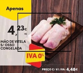 Continente MÃO DE VITELA S/OSSO CONGELADA promoção