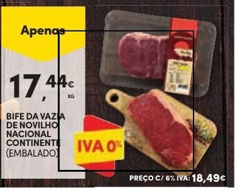 BIFE DA VAZIA DE NOVILHO NACIONAL CONTINENTE