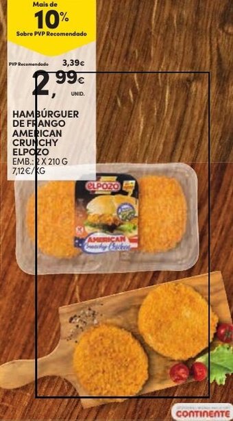 HAMBÚRGUER DE FRANGO AMERICAN CRUNCHY ELPOZO EMB.: 2 X 210 G