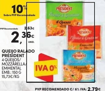 Continente QUEIJO RALADO PRÉSIDENT promoção