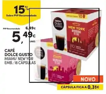 Continente CAFÉ DOLCE GUSTO MIAMI/ NEW YOR EMB.: 18 CÁPSULAS promoção