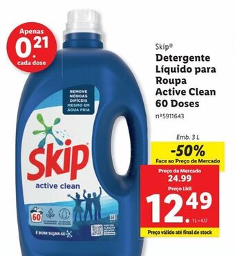 Lidl Detergente líquido skip promoção