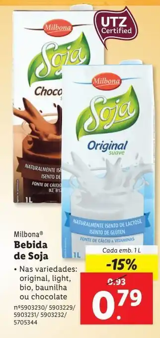 Bebida de soja milbona