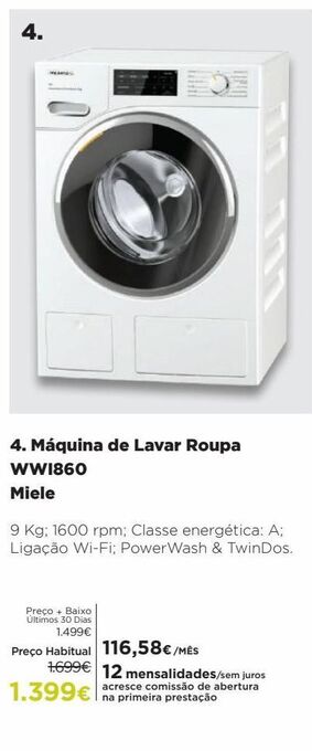 Máquina lavar roupa miele