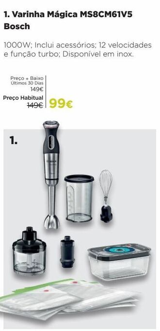 El Corte Inglés Batedeira de varinhas bosch promoção