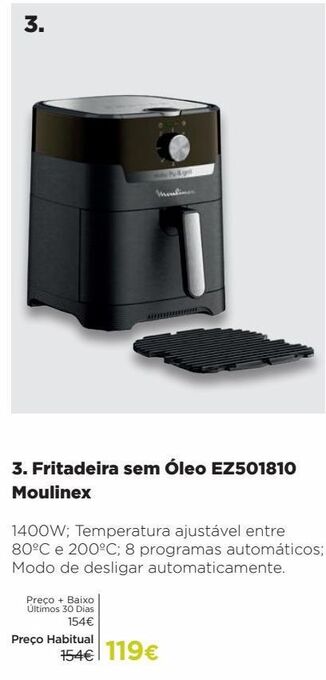 El Corte Inglés Fritadeira elétrica moulinex promoção