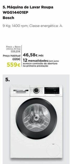 El Corte Inglés Máquina lavar roupa bosch promoção