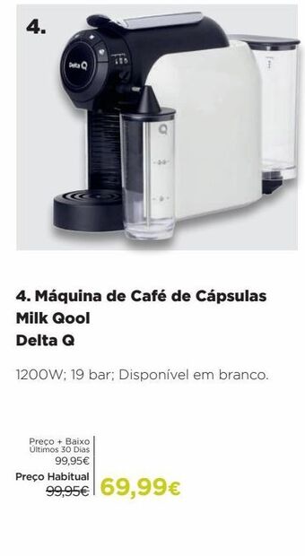 El Corte Inglés Cafeteira cápsulas de café delta q promoção