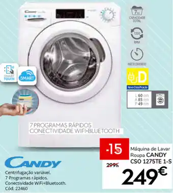 Conforama Candy Máquina de Lavar Roupa CANDY CSO 1275TE 1-S promoção