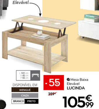 Conforama Mesa Baixa Elevável LUCINDA promoção