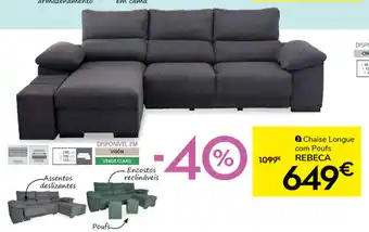 Conforama Chaise Longue com Poufs REBECA promoção