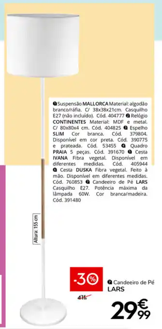 Conforama Candeeiro de Pé LARS promoção