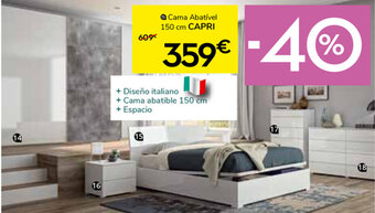 Conforama Cama Abatível 150cm CAPRI promoção