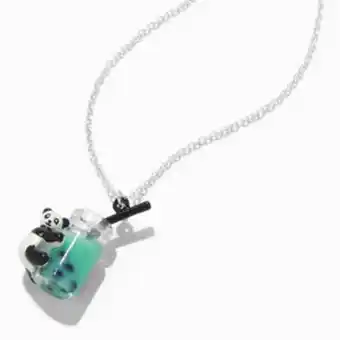 Claire's Panda geen bubble tea pendant necklace promoção