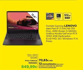 El Corte Inglés Notebook lenovo promoção