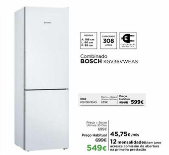 El Corte Inglés Frigorífico combinada bosch promoção