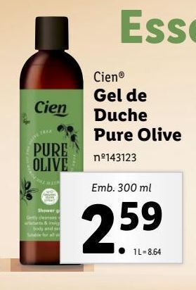 Lidl Gel de banho cien promoção
