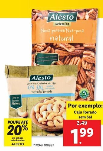Lidl Cajú alesto promoção