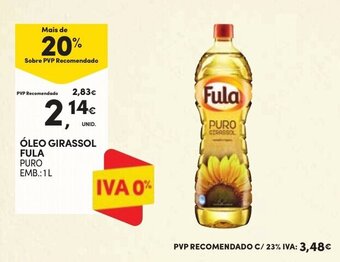 ÓLEO GIRASSOL FULA PURO EMB.: 1L