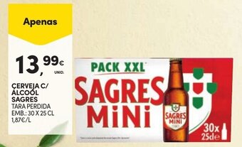 Continente CERVEJA C/ ALCOÓL SAGRES TARA PERDIDA EMB.: 30 X 25 CL promoção