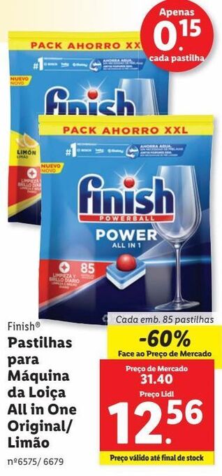 Lidl Detergente lavalouça finish promoção