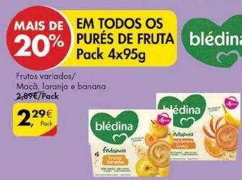 Pingo Doce Puré de frutas blédina promoção