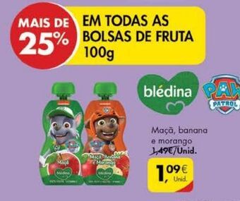 Pingo Doce Bolsas de fruta bledina promoção