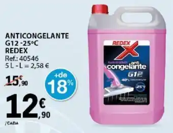 ANTICONGELANTE G12-25°C REDEX 5L