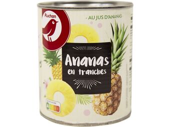 Ananás rodelas auchan em sumo natural 820 (490) g
