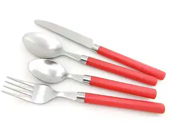 Faqueiro 16pcs inox actuel c/cabo plástico vermelho basic