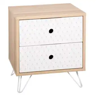 Hôma Mesa de cabeceira effy em mdf com 2 gavetas promoção
