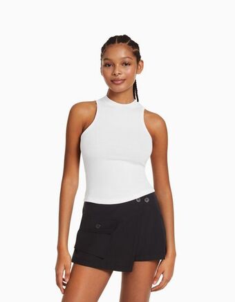 Bershka T-shirt sem mangas promoção
