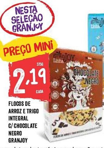 Minipreço FLOCOS DE ARROZ E TRIGO INTEGRAL C/ CHOCOLATE NEGRO GRANJOY promoção
