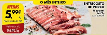 Pingo Doce ENTRECOSTO DE PORCO A granel promoção
