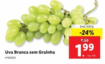 Lidl Uva Branca sem Grainha promoção