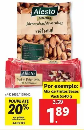 Lidl Frutos secos alesto promoção