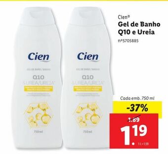Lidl Gel de banho cien promoção