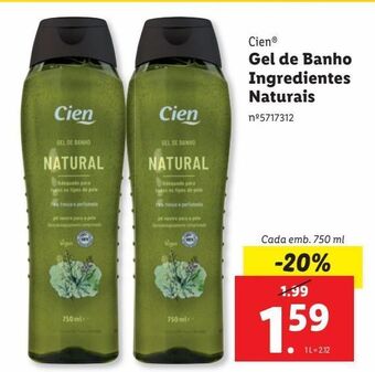 Lidl Gel de banho cien promoção