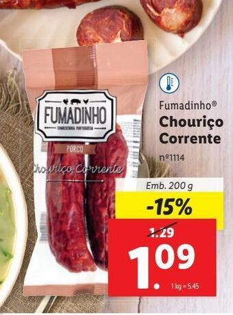 Lidl Chouriço fumadinho promoção