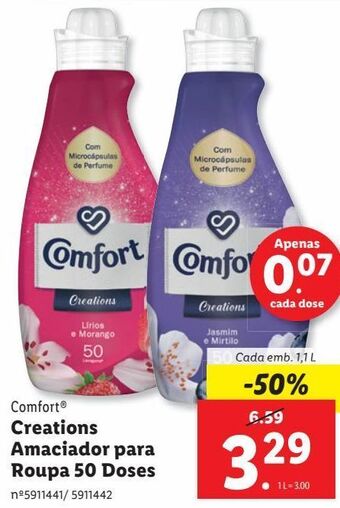 Lidl Amaciador comfort promoção
