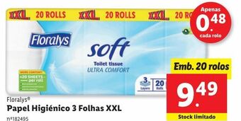Lidl Papel higiênico floralys promoção